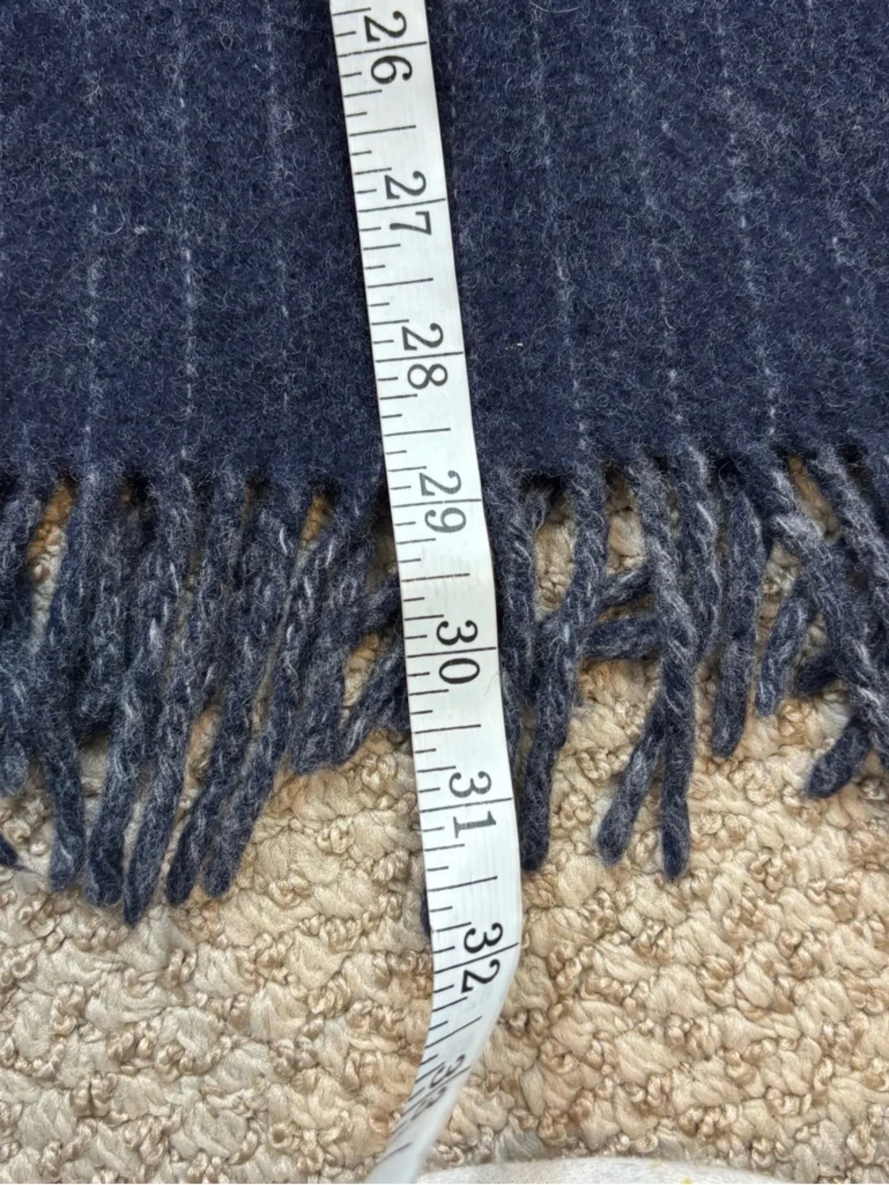 Men’s Polo Ralph Lauren Wool Blend Navy‎ Blue and Grey Scarf